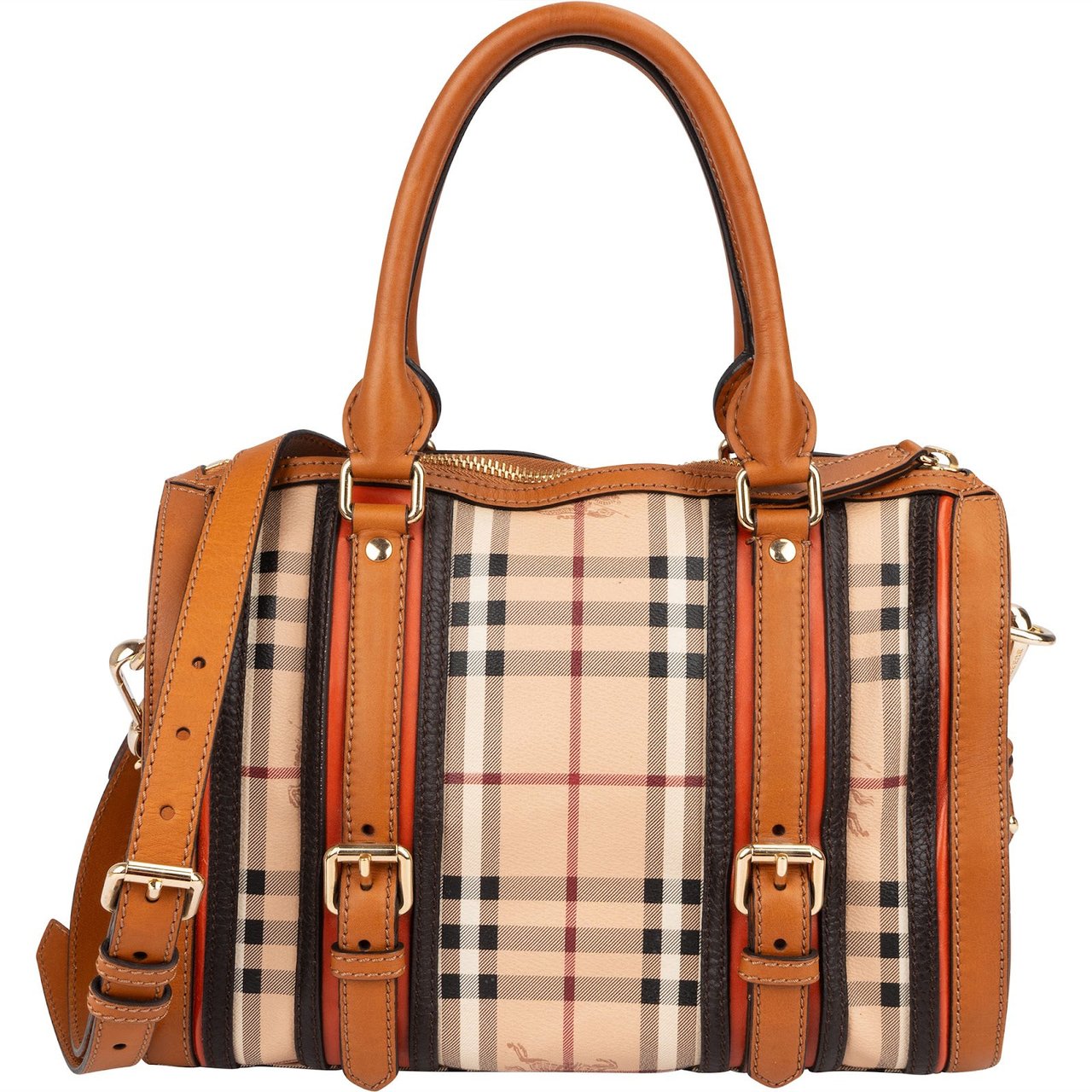 Burberry Nova-Checl Small Alchester Bowling Handbag Beige