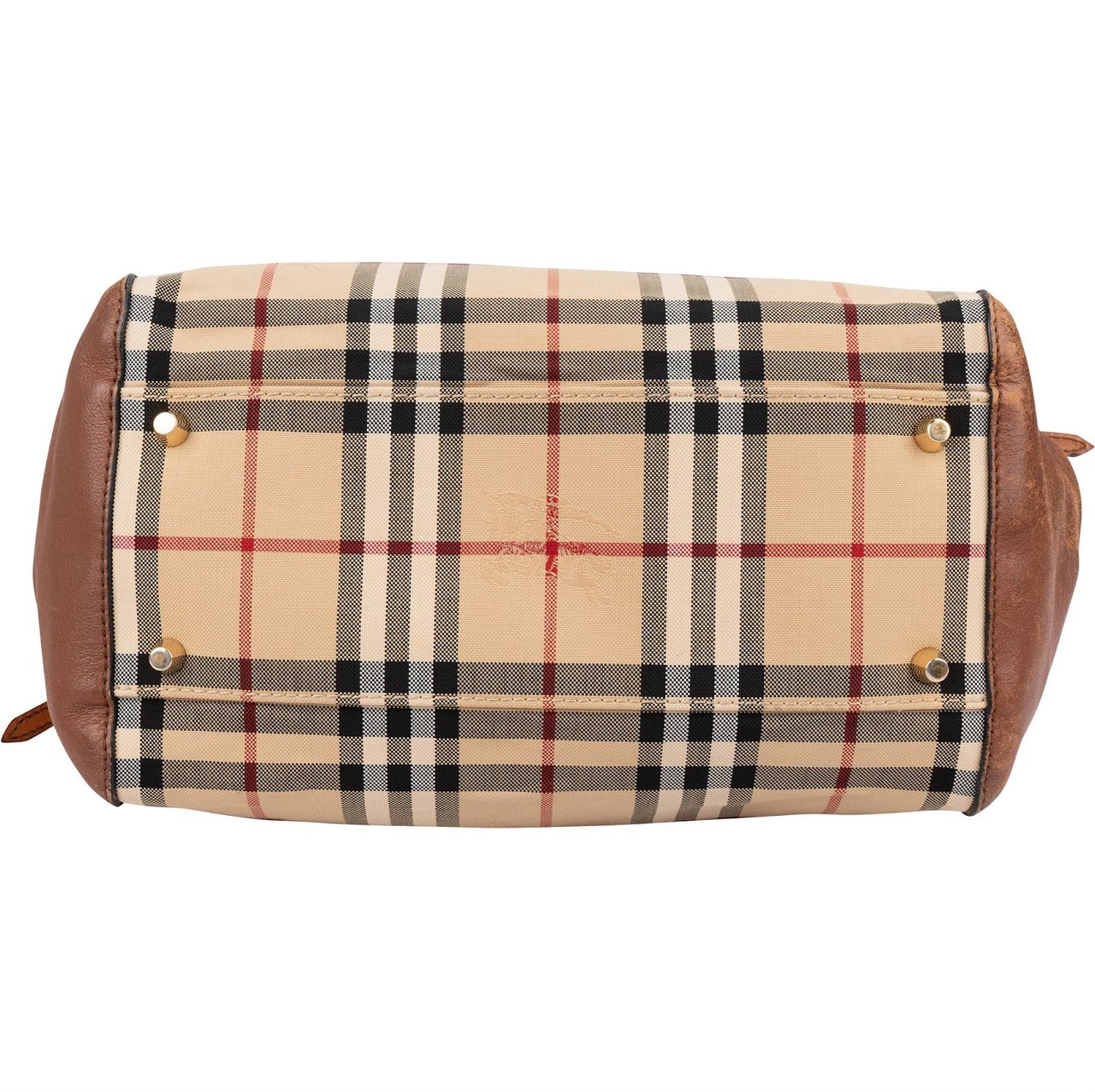 Burberry Nova-Check Monogram Haymarket Hobo Shoulder Bag Beige