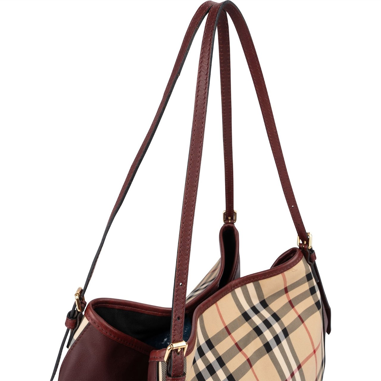 Burberry Nova-Check Haymarket Hobo Shoulder Bag Beige