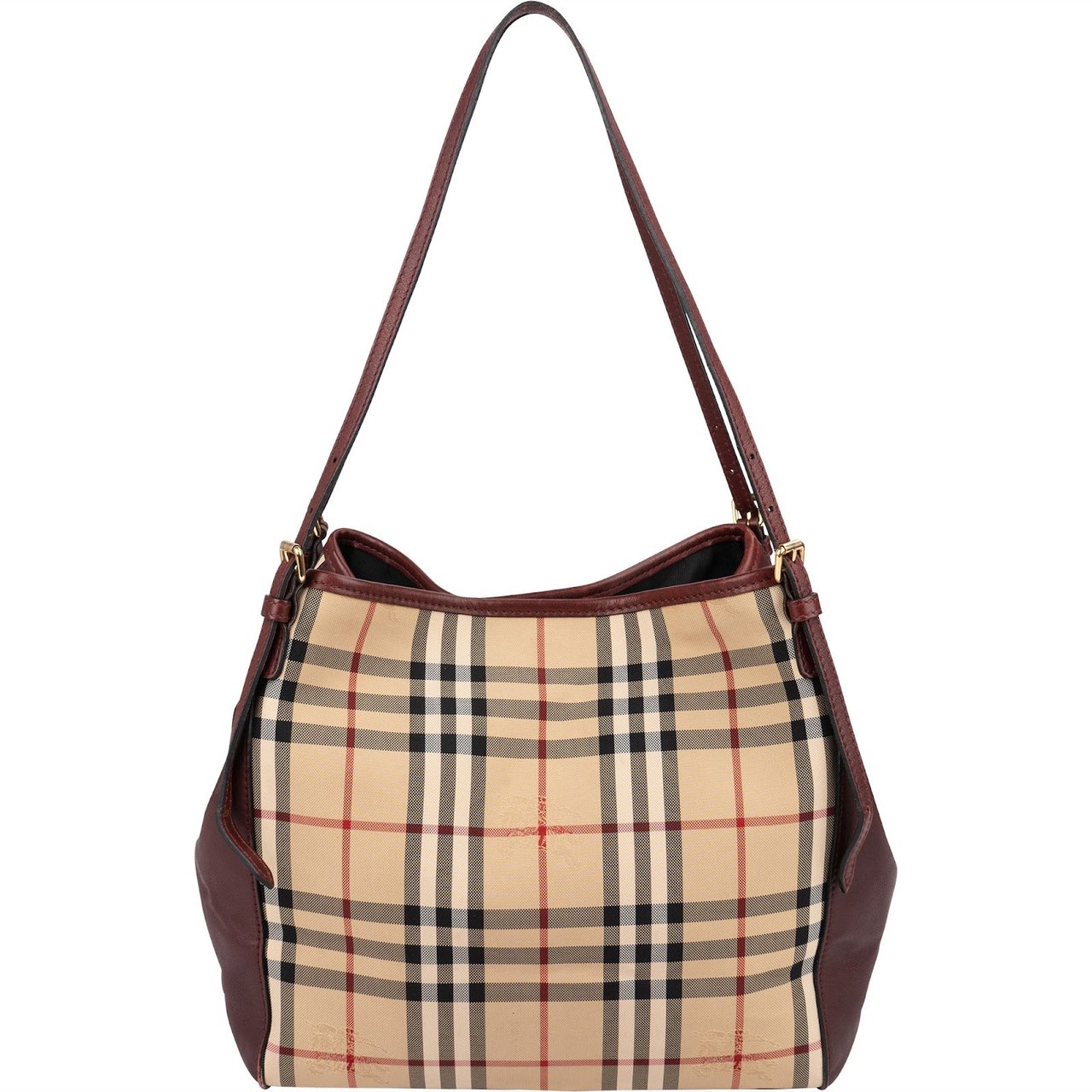 Burberry Nova-Check Haymarket Hobo Shoulder Bag Beige