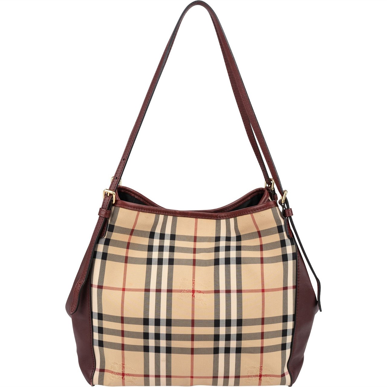 Burberry Nova-Check Haymarket Hobo Shoulder Bag Beige