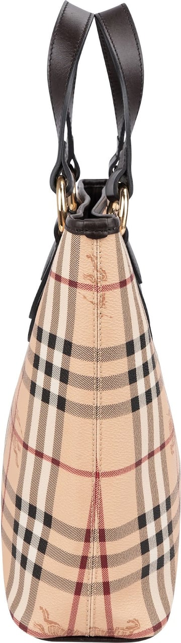 Burberry Nova-Check Monogram Tote Handbag Bruin