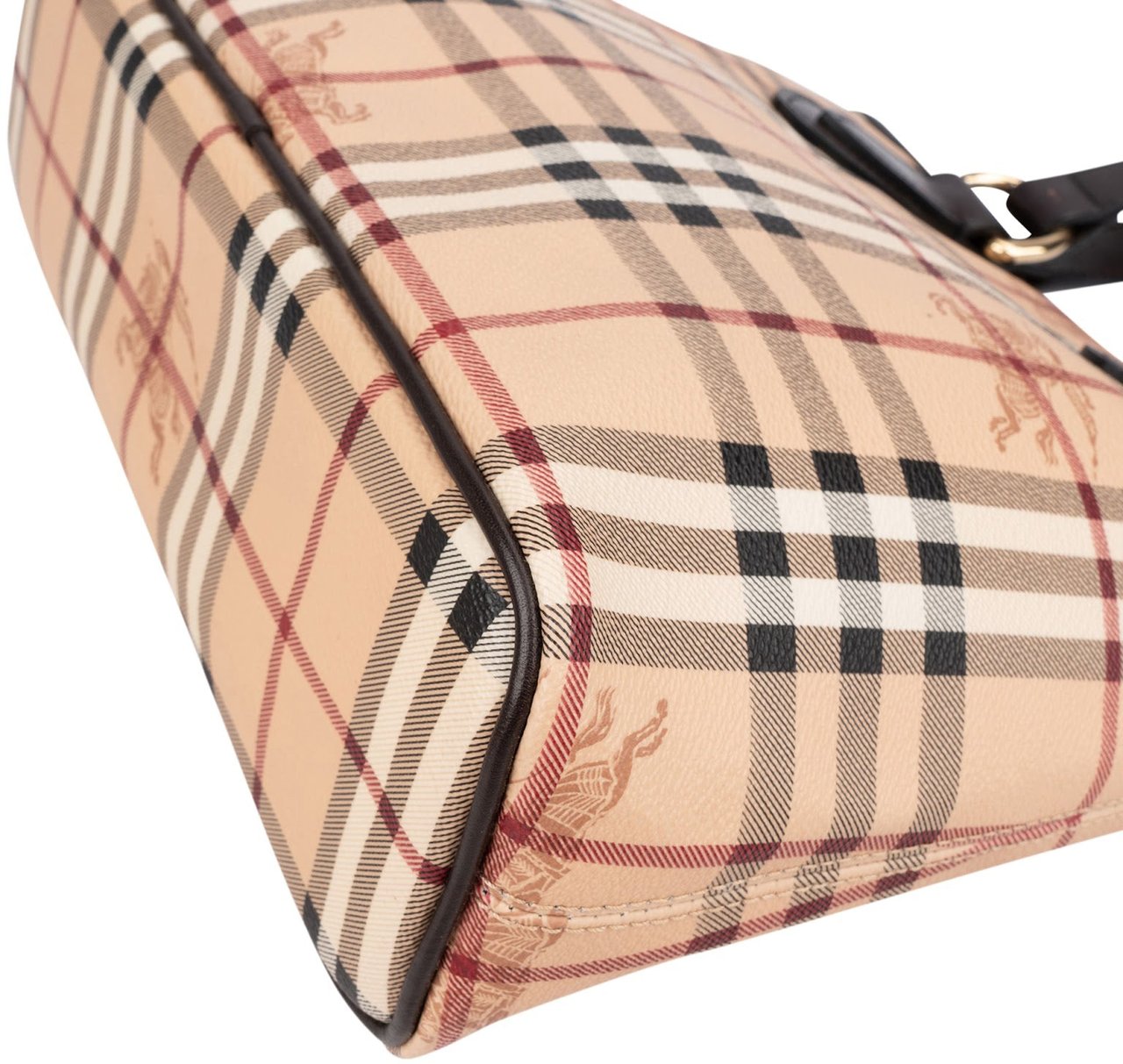 Burberry Nova-Check Monogram Tote Handbag Bruin
