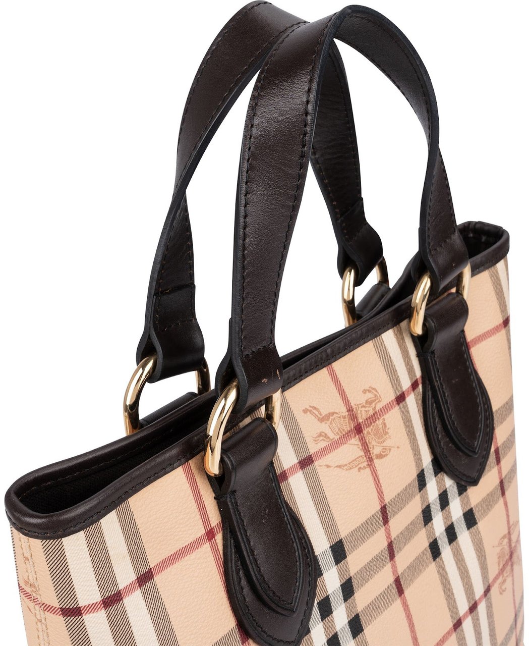 Burberry Nova-Check Monogram Tote Handbag Bruin