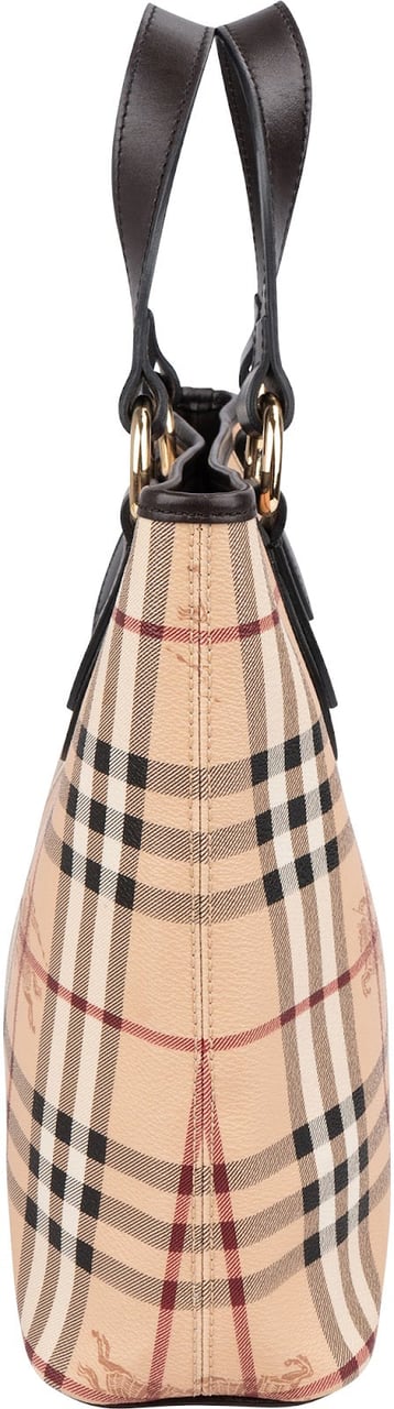Burberry Nova-Check Monogram Tote Handbag Bruin