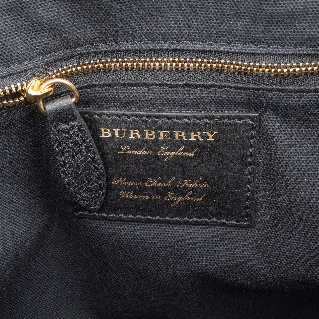 Burberry Black Leather House Check Canterbury Tote Shoulder Bag Zwart