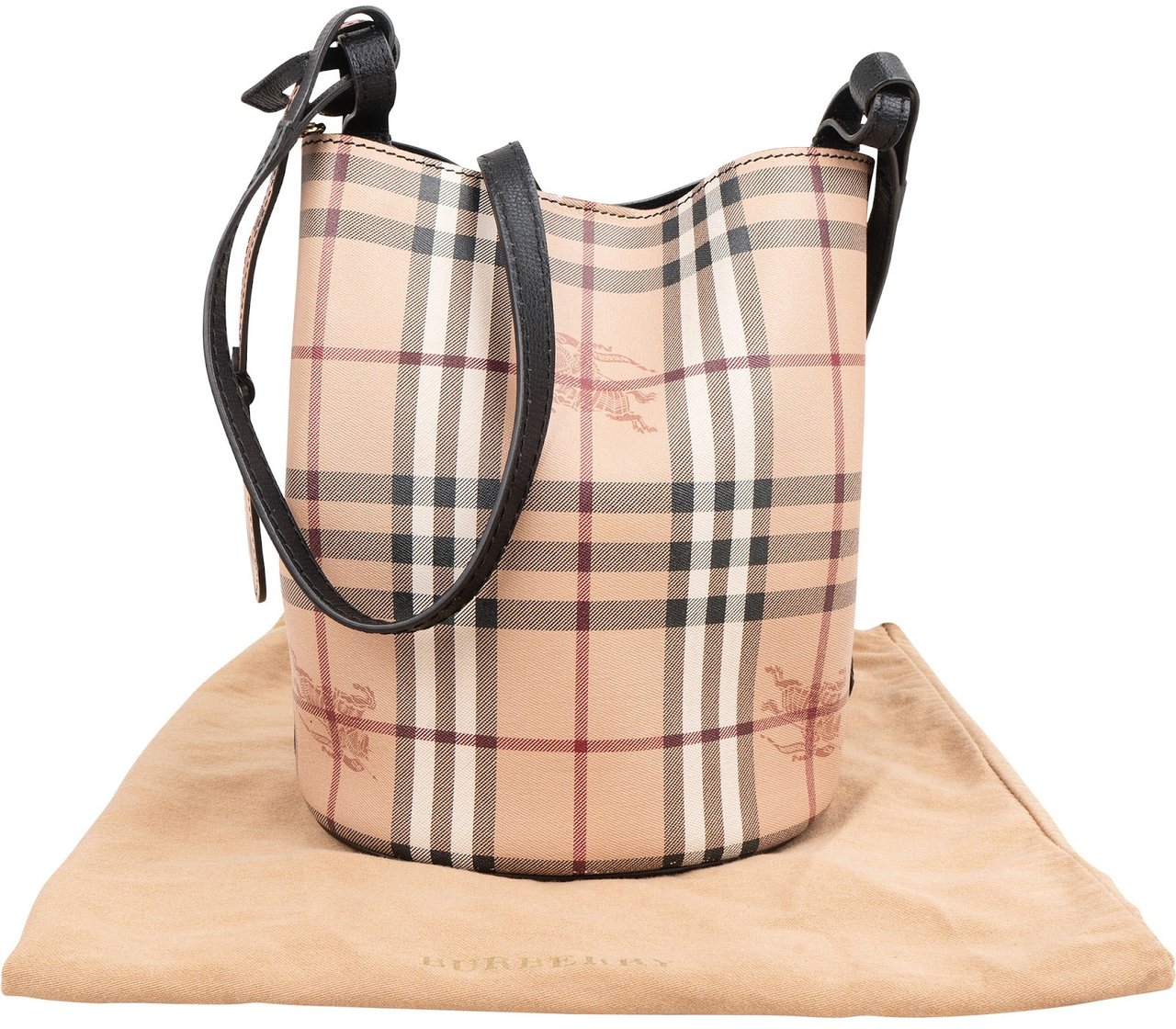 Burberry Nova-Check Monogram Small Bucket Crossbody Bag Divers