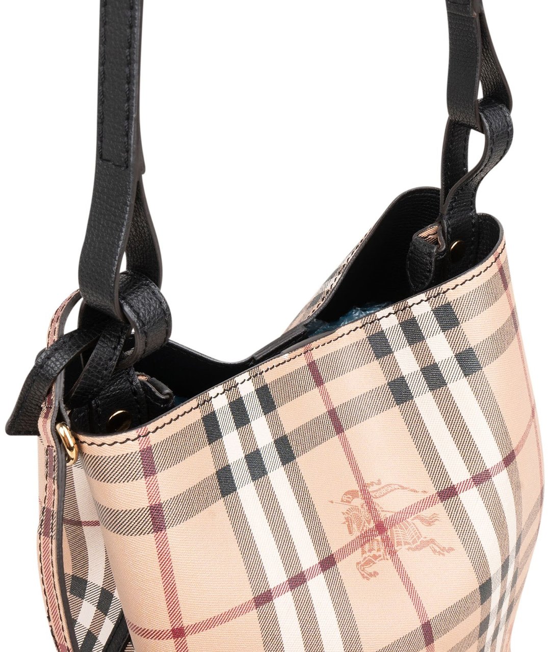 Burberry Nova-Check Monogram Small Bucket Crossbody Bag Divers