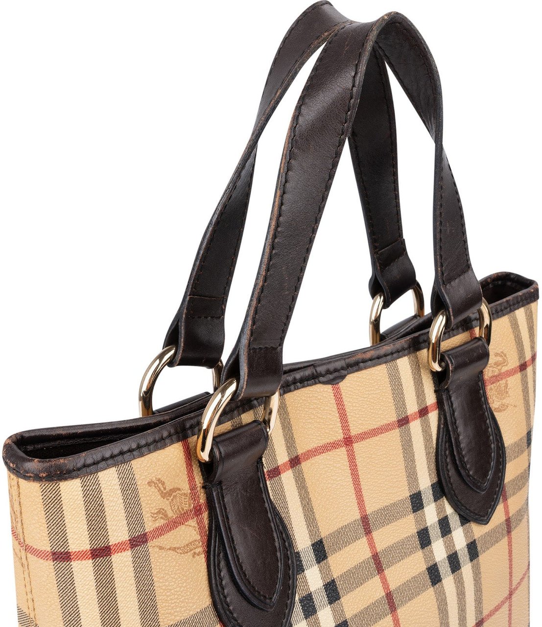 Burberry Haymarket Nova-Check Tote Handbag Beige