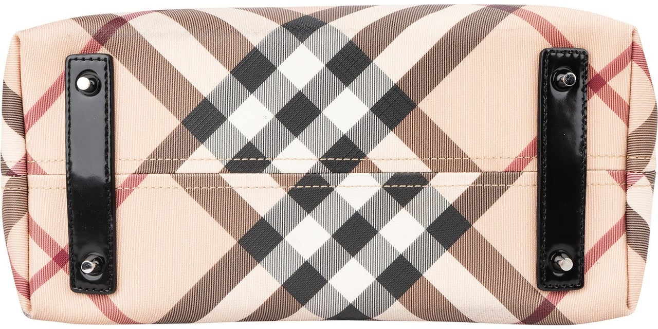 Burberry Haymarket Check Reversible Tote Shoulder Bag Zwart