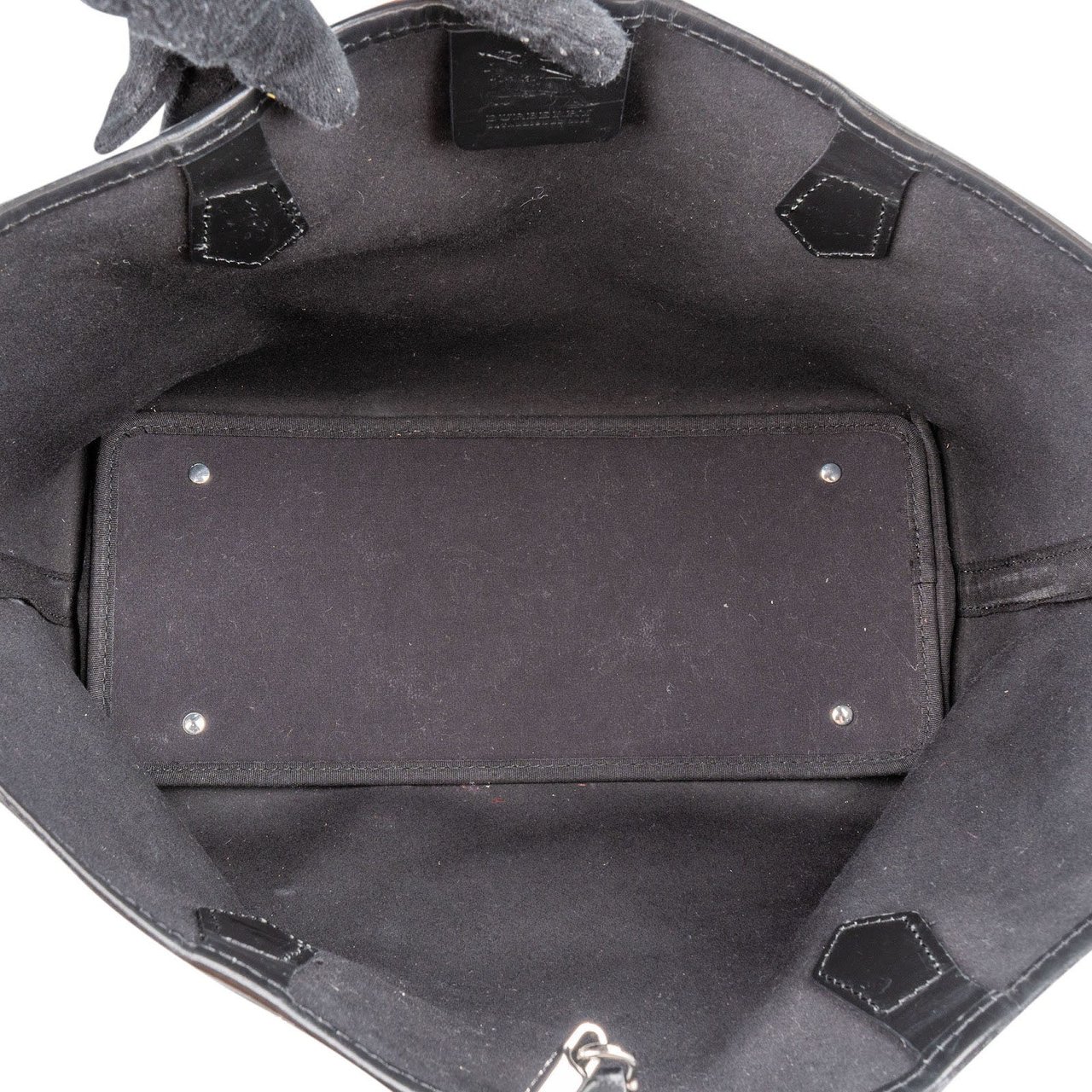 Burberry Haymarket Check Reversible Tote Shoulder Bag Zwart