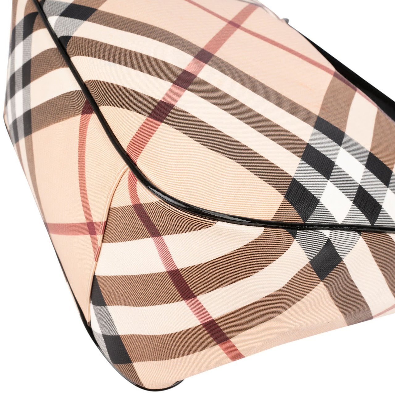 Burberry Nova-Check Monogram Hobo Shoulder Bag Beige