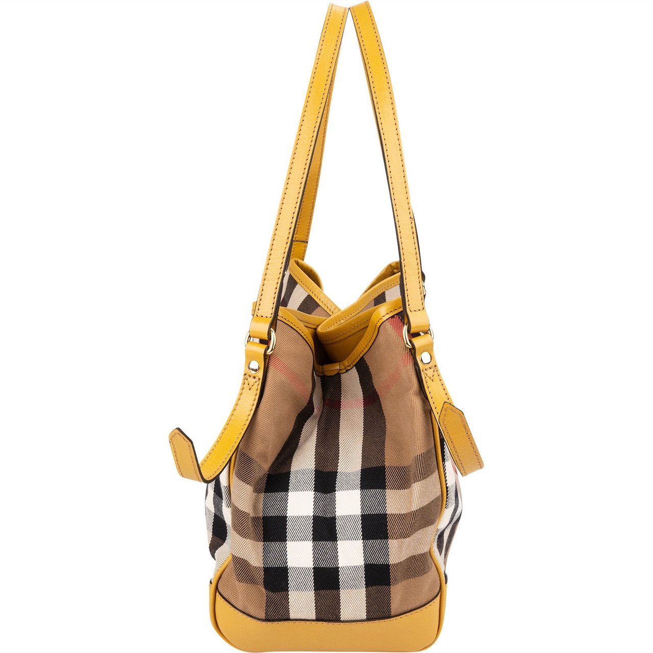 Burberry Nova-Check Monogram Haymarket Hobo Shoulder Bag Beige