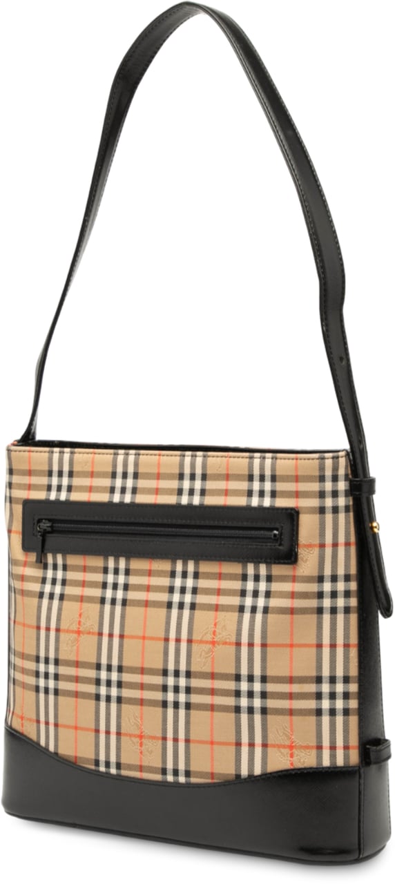 Burberry Haymarket Check Canvas Shoulder Bag Bruin