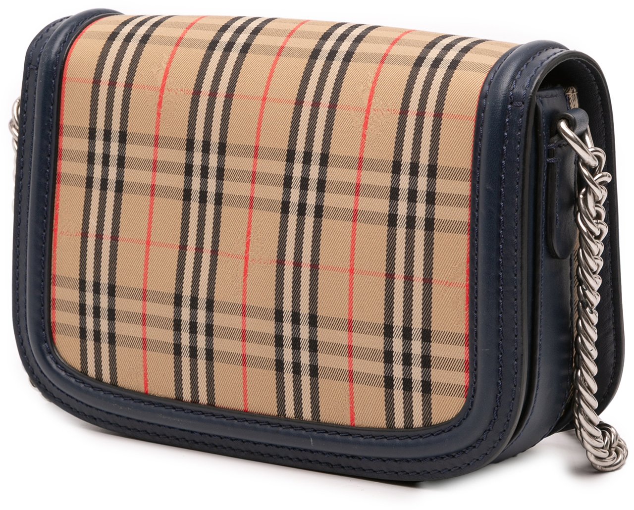 Burberry Haymarket Check Canvas 1983 Link Flap Bruin