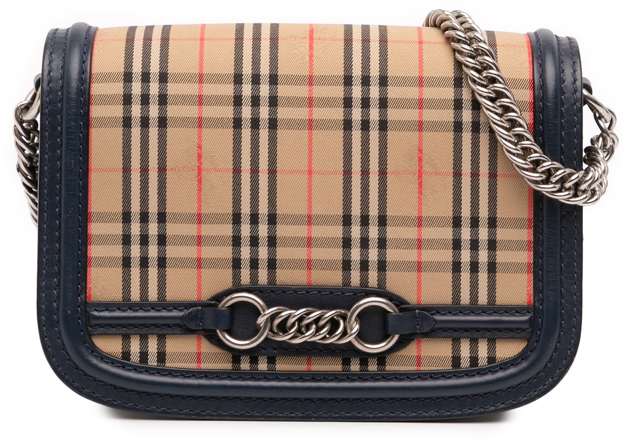 Burberry Haymarket Check Canvas 1983 Link Flap Bruin