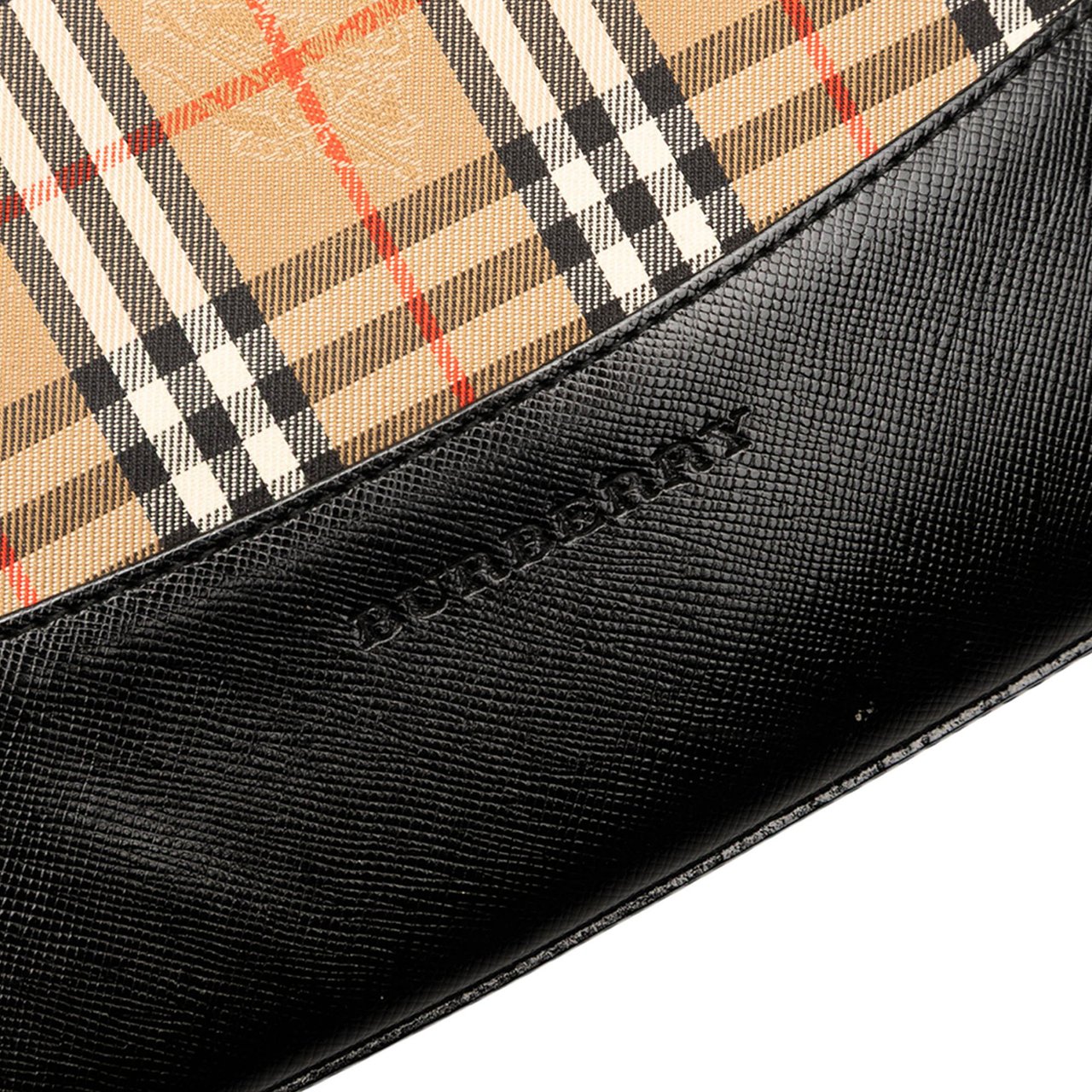 Burberry Haymarket Check Canvas Shoulder Bag Bruin