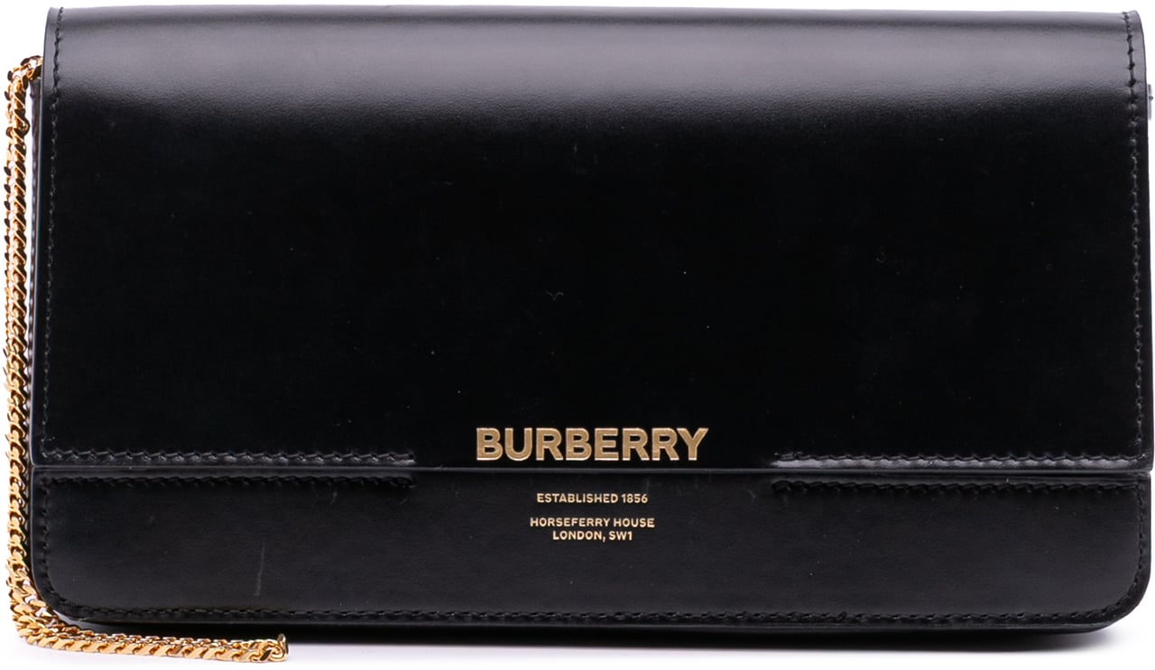 Burberry Leather Grace Clutch Zwart