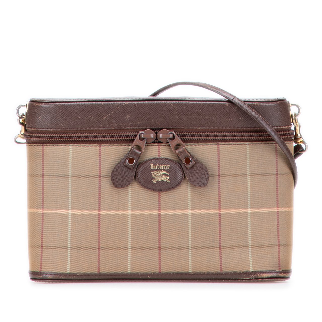 Burberry Vintage Check Canvas Crossbody Bruin