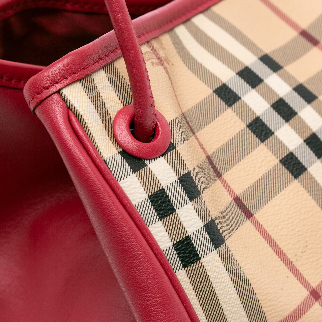 Burberry Small Haymarket Check Canvas Canterbury Tote Bruin