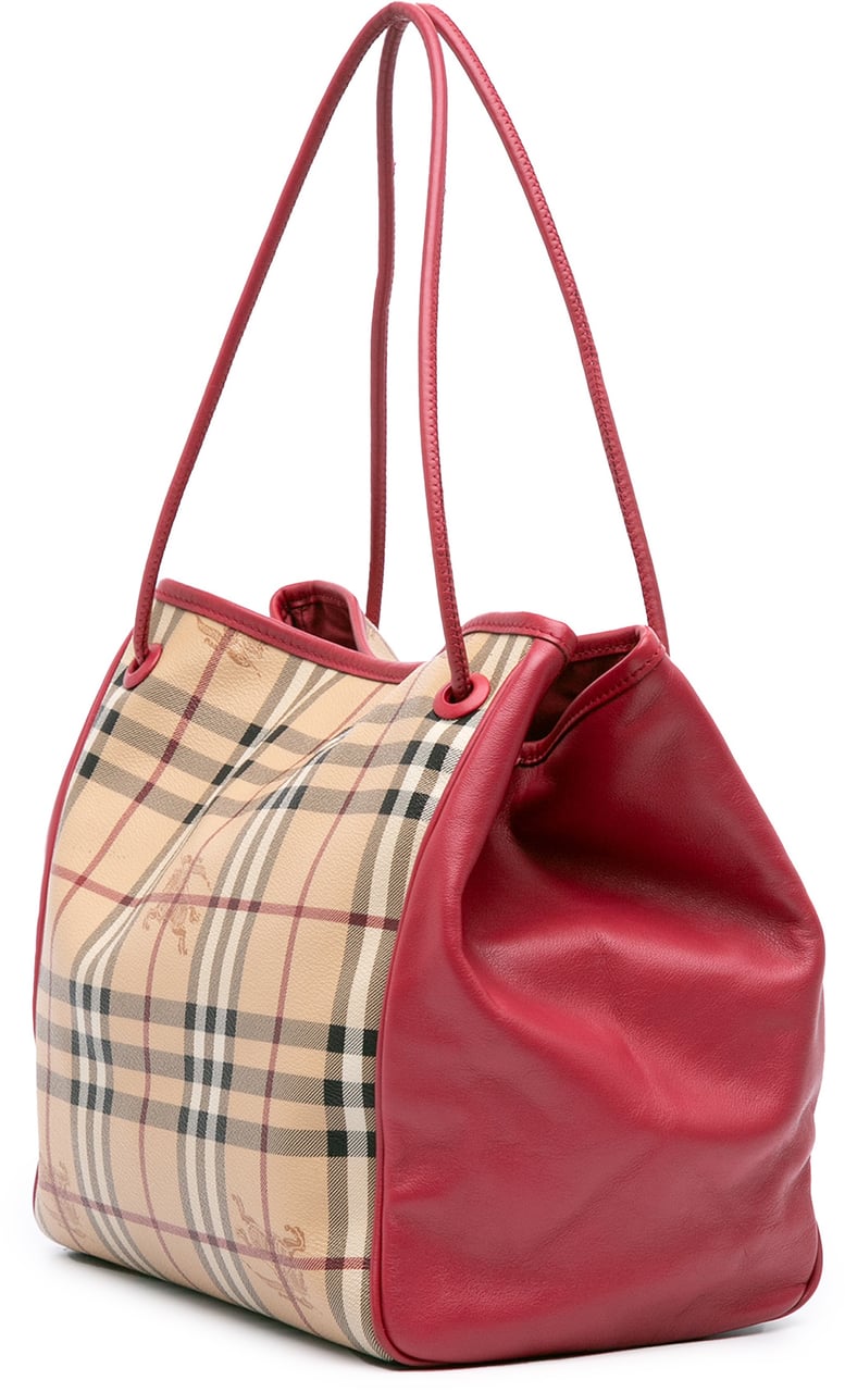 Burberry Small Haymarket Check Canvas Canterbury Tote Bruin