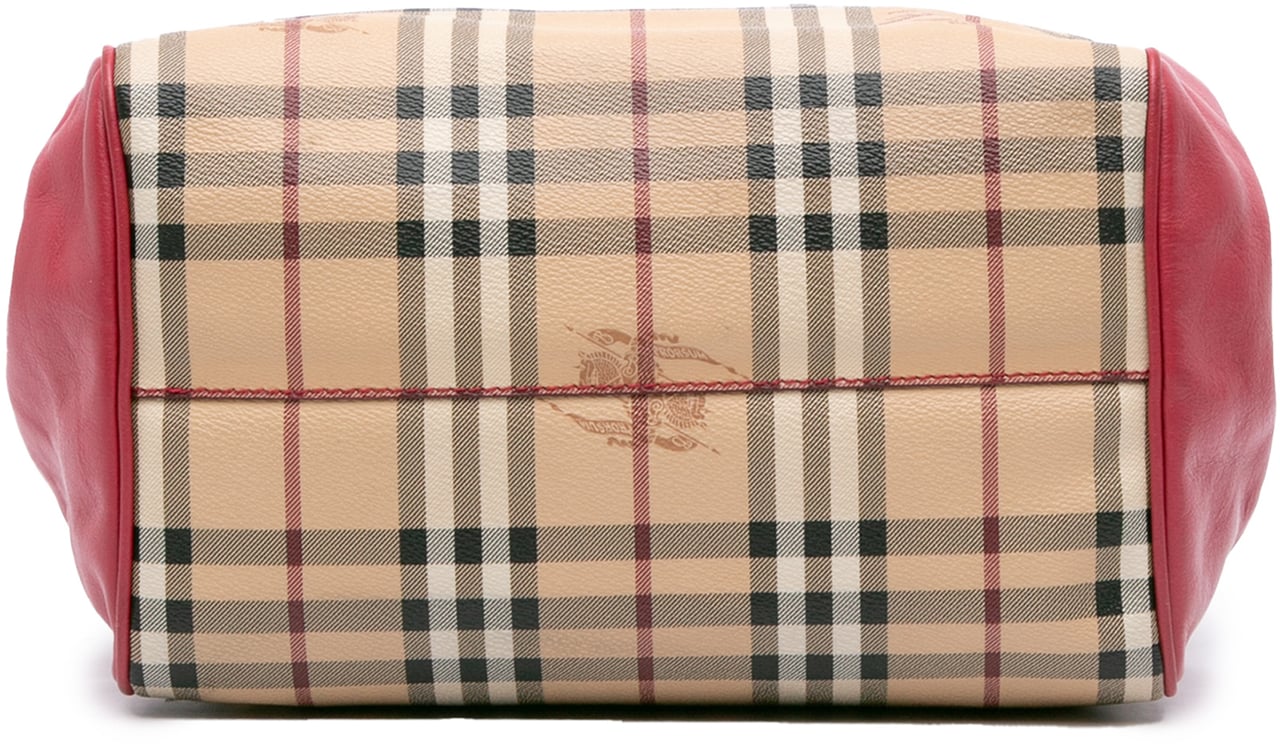 Burberry Small Haymarket Check Canvas Canterbury Tote Bruin