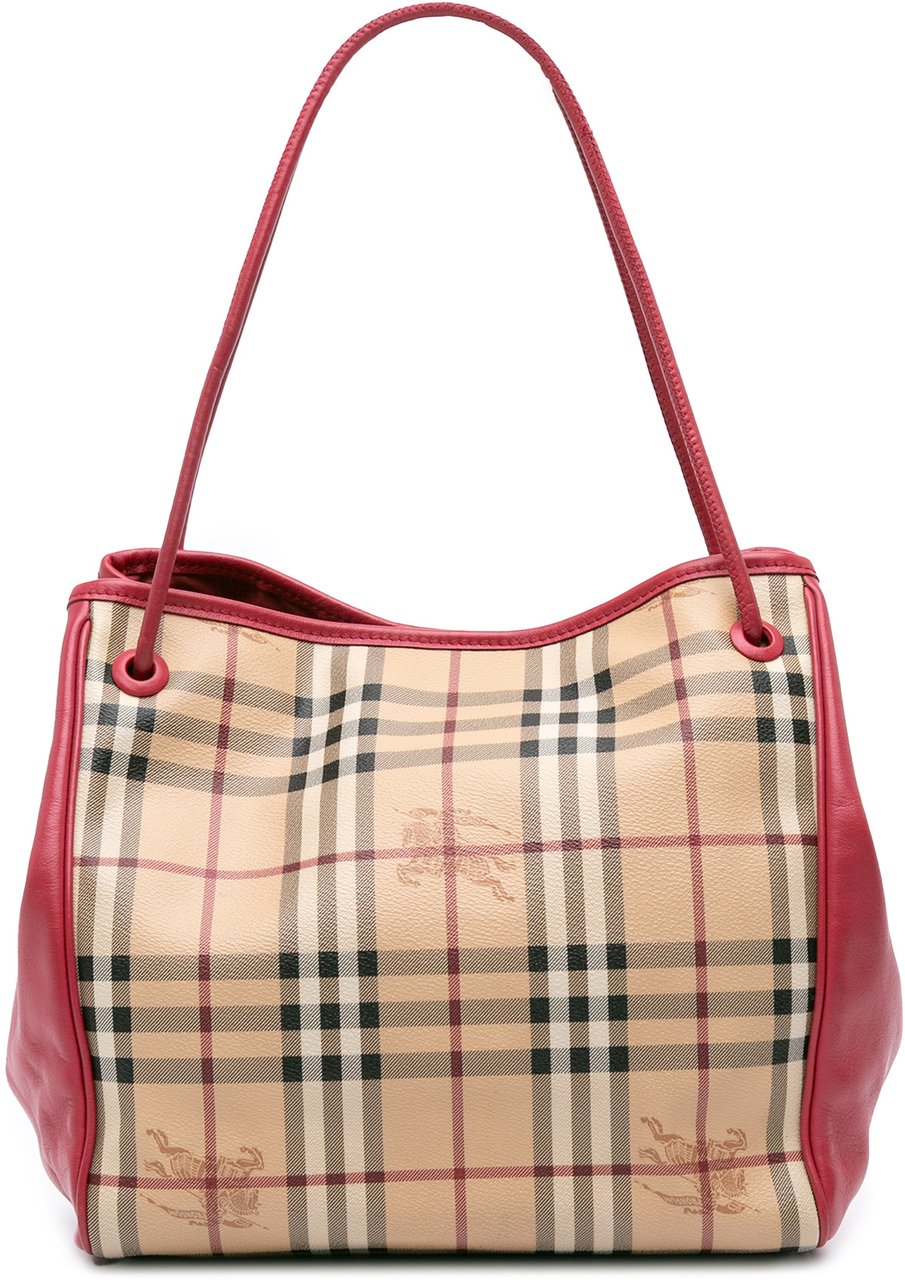 Burberry Small Haymarket Check Canvas Canterbury Tote Bruin