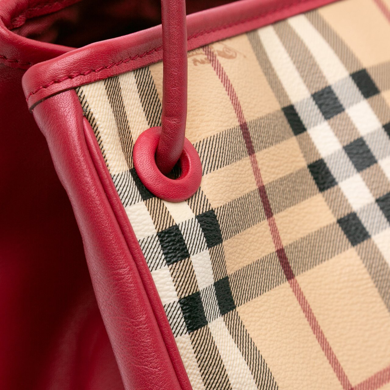 Burberry Small Haymarket Check Canvas Canterbury Tote Bruin