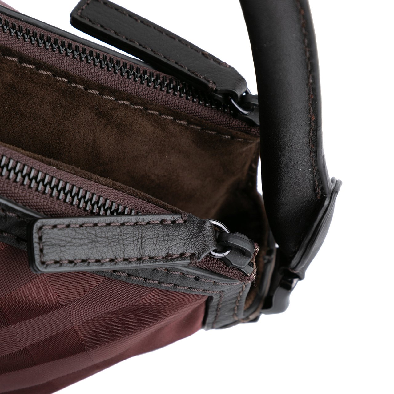 Burberry Tonal Check Nylon Hobo Rood