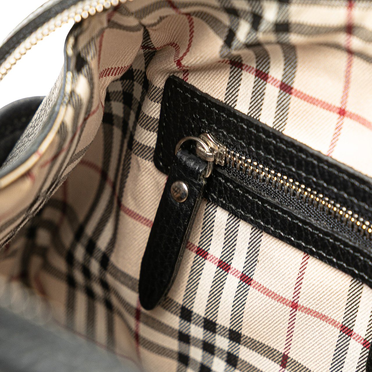 Burberry Leather Boston Bag Zwart