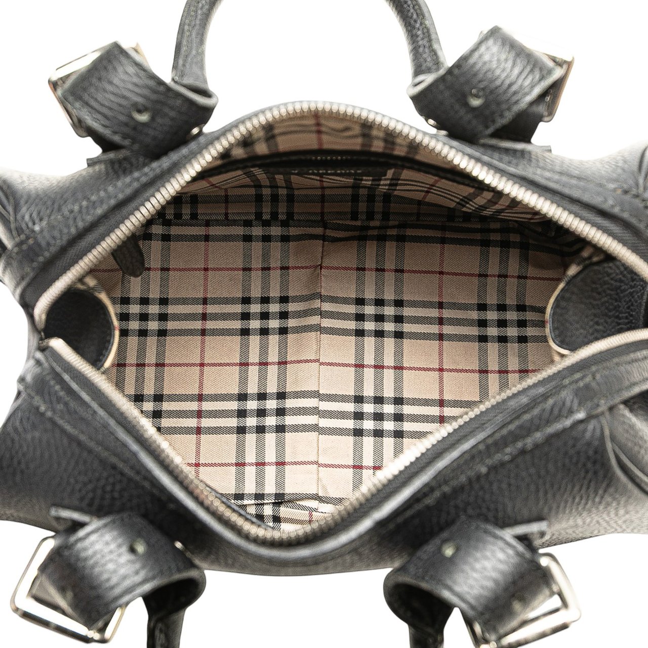 Burberry Leather Boston Bag Zwart