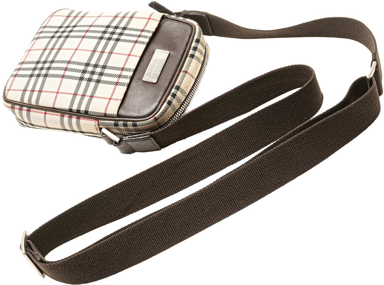 Burberry House Check Canvas Crossbody Bruin