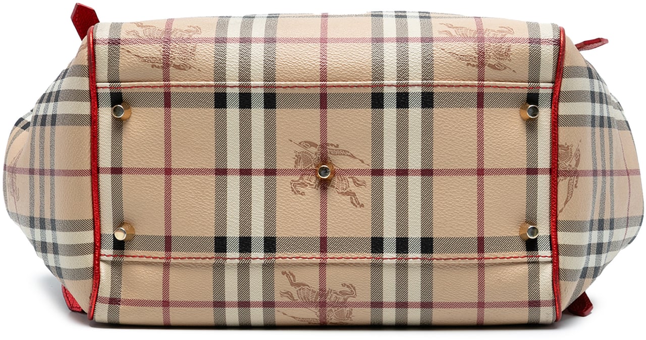 Burberry Small Haymarket Check Coated Canvas Canterbury Tote Bruin