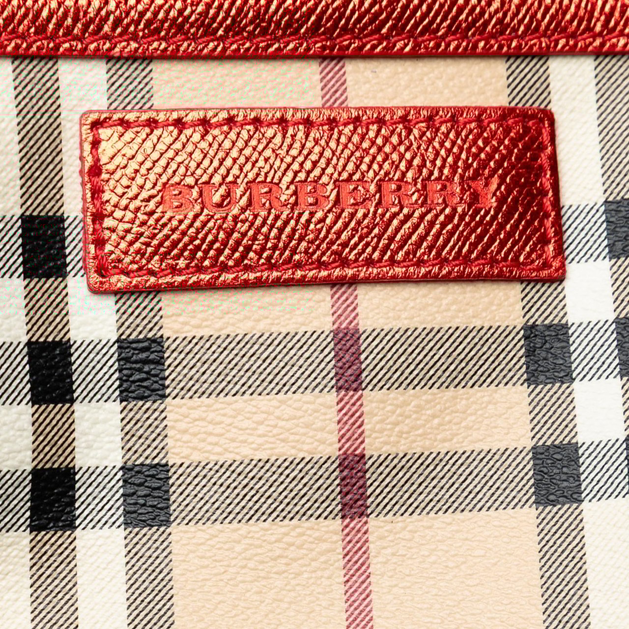 Burberry Small Haymarket Check Coated Canvas Canterbury Tote Bruin