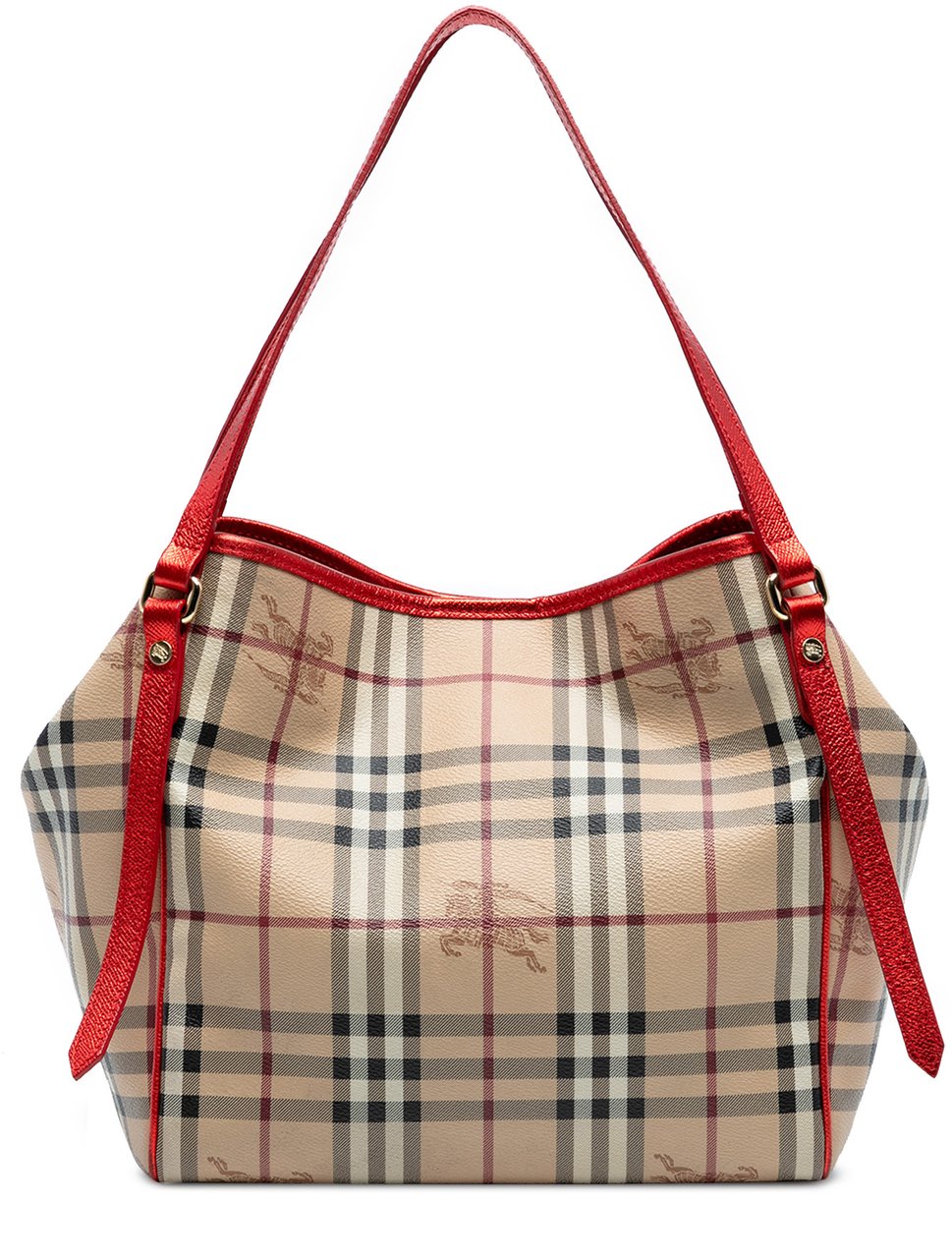 Burberry Small Haymarket Check Coated Canvas Canterbury Tote Bruin
