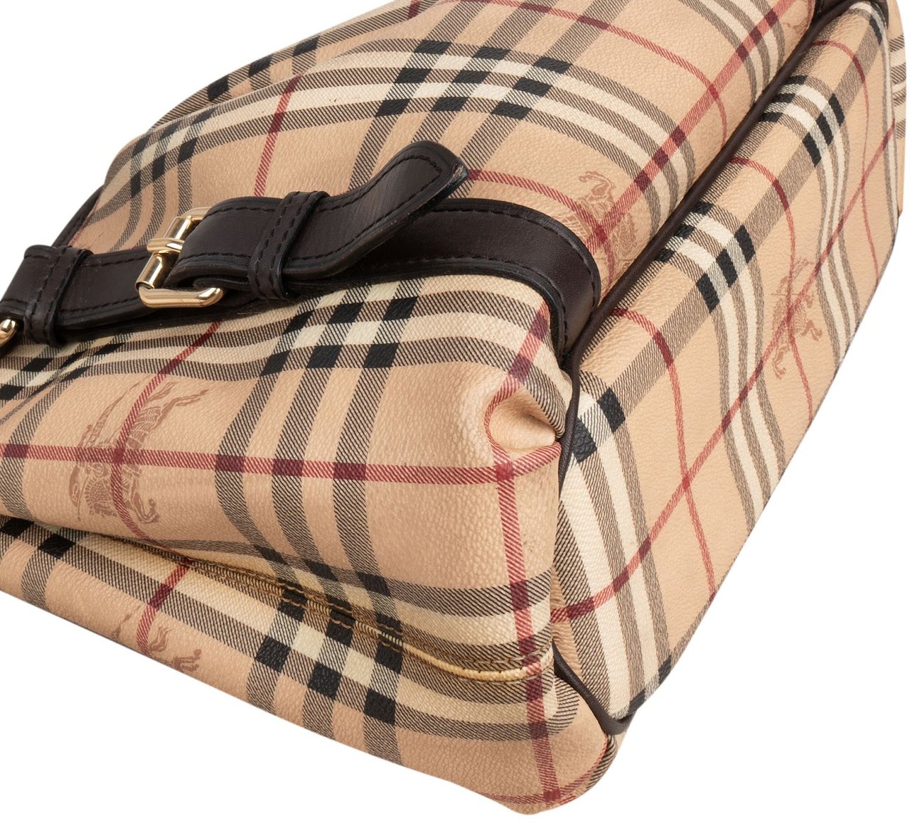 Burberry Haymarket Check Small Salisbury Tote Handbag Beige