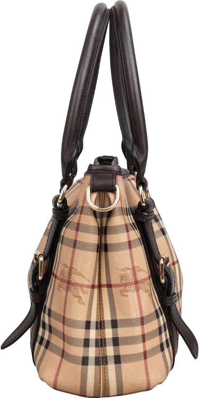 Burberry Haymarket Check Small Salisbury Tote Handbag Beige