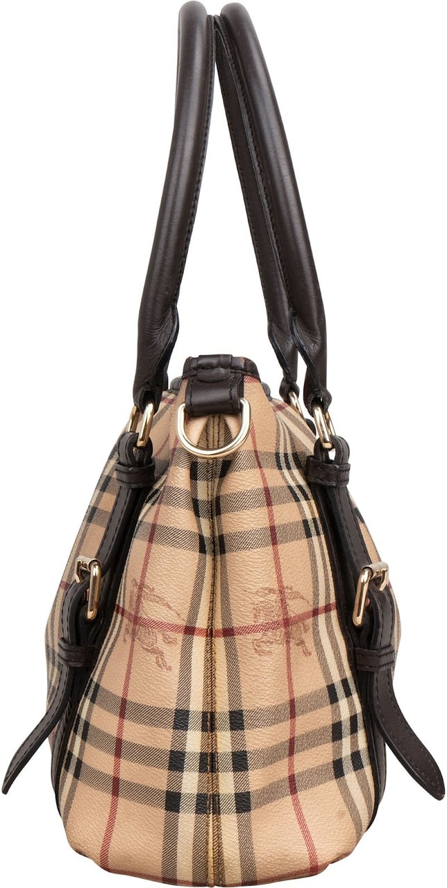 Burberry Haymarket Check Small Salisbury Tote Handbag Beige