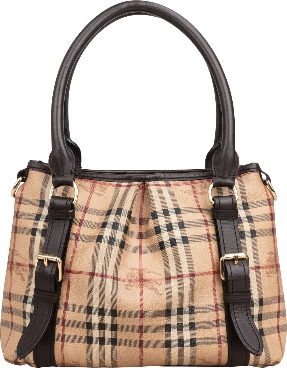 Burberry Haymarket Check Small Salisbury Tote Handbag Beige