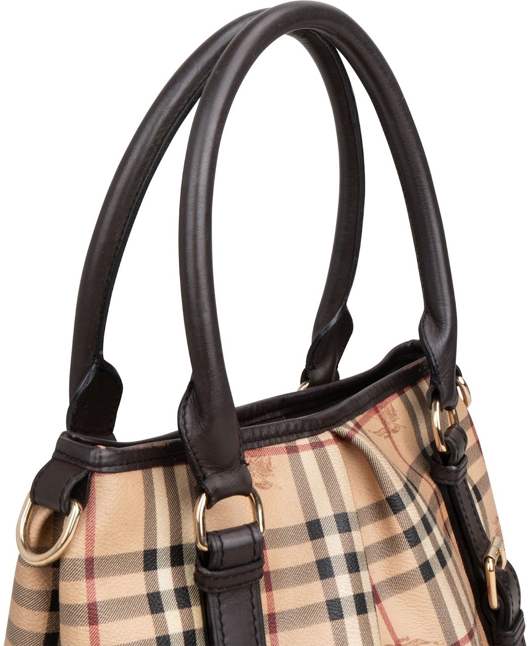 Burberry Haymarket Check Small Salisbury Tote Handbag Beige