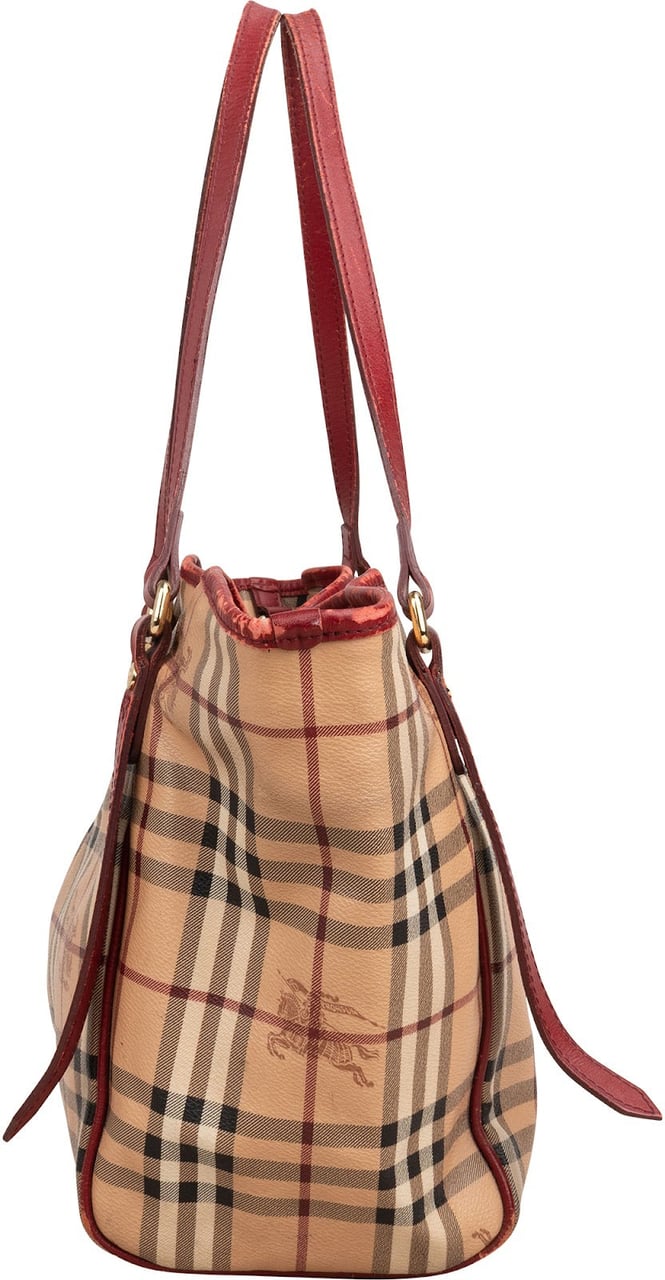 Burberry Nova-Check Haymarket Check Tote Shoulder Bag Beige
