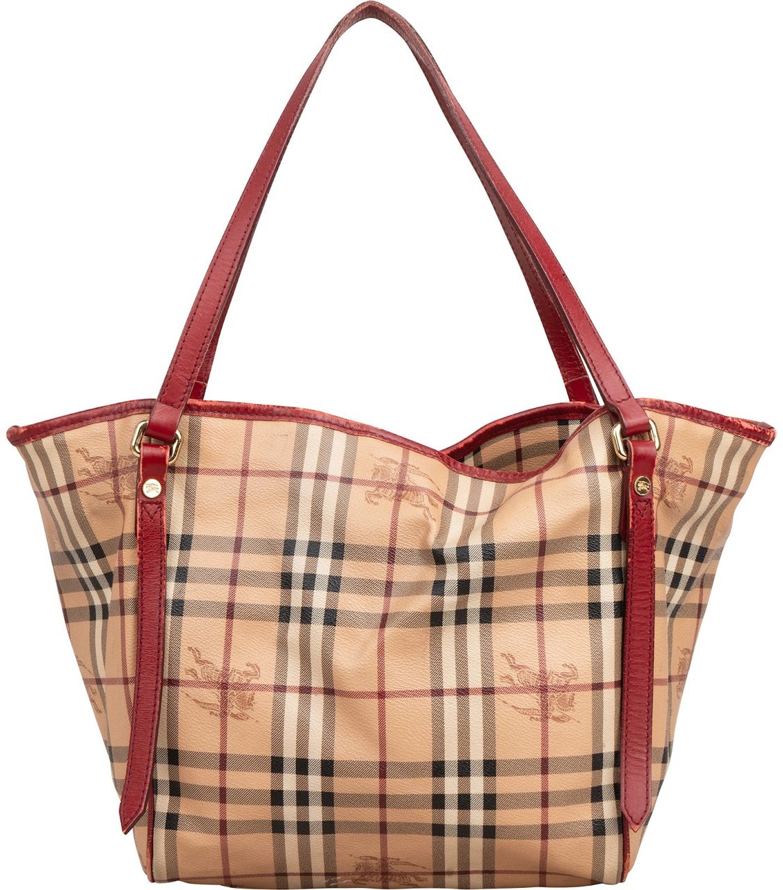 Burberry Nova-Check Haymarket Check Tote Shoulder Bag Beige