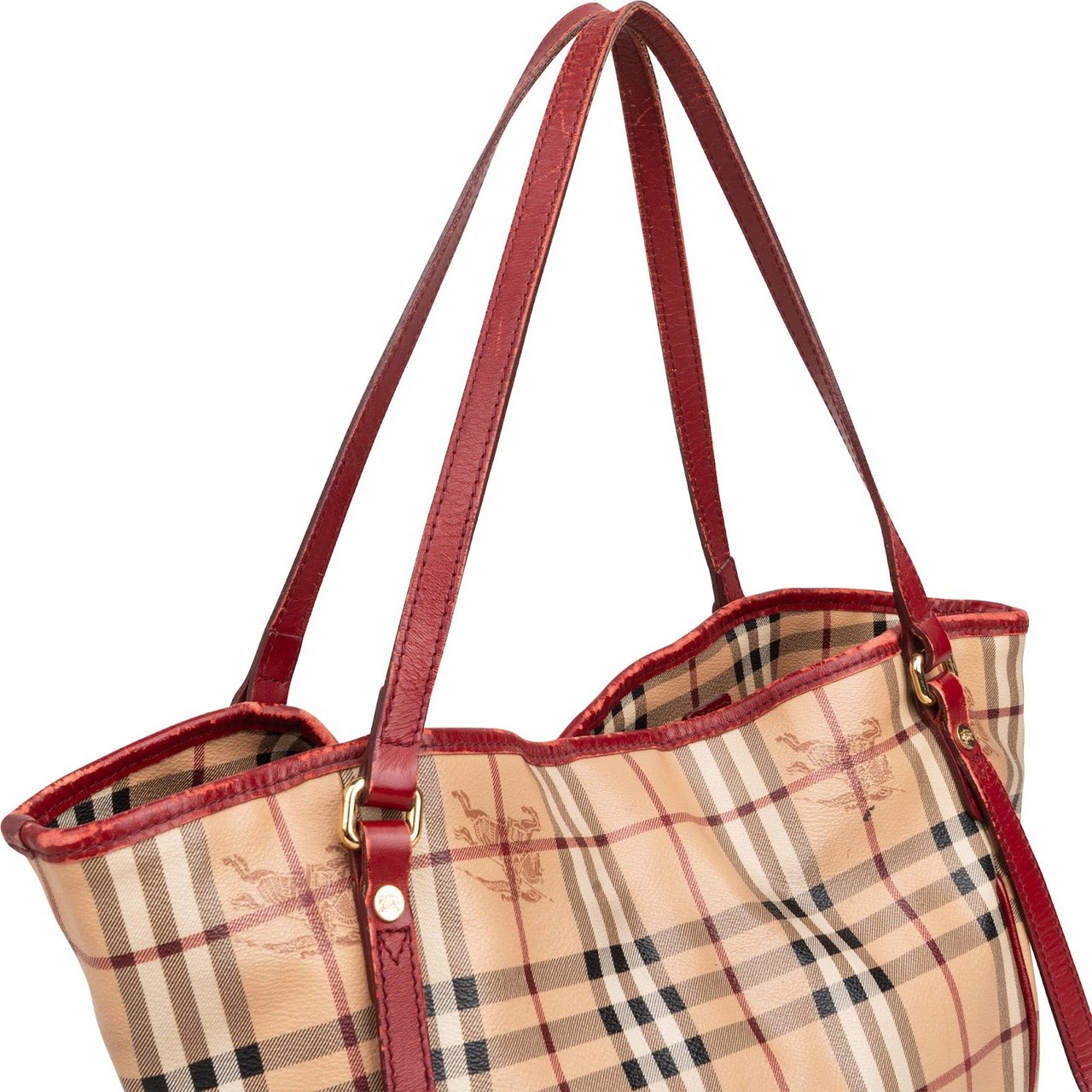 Burberry Nova-Check Haymarket Check Tote Shoulder Bag Beige