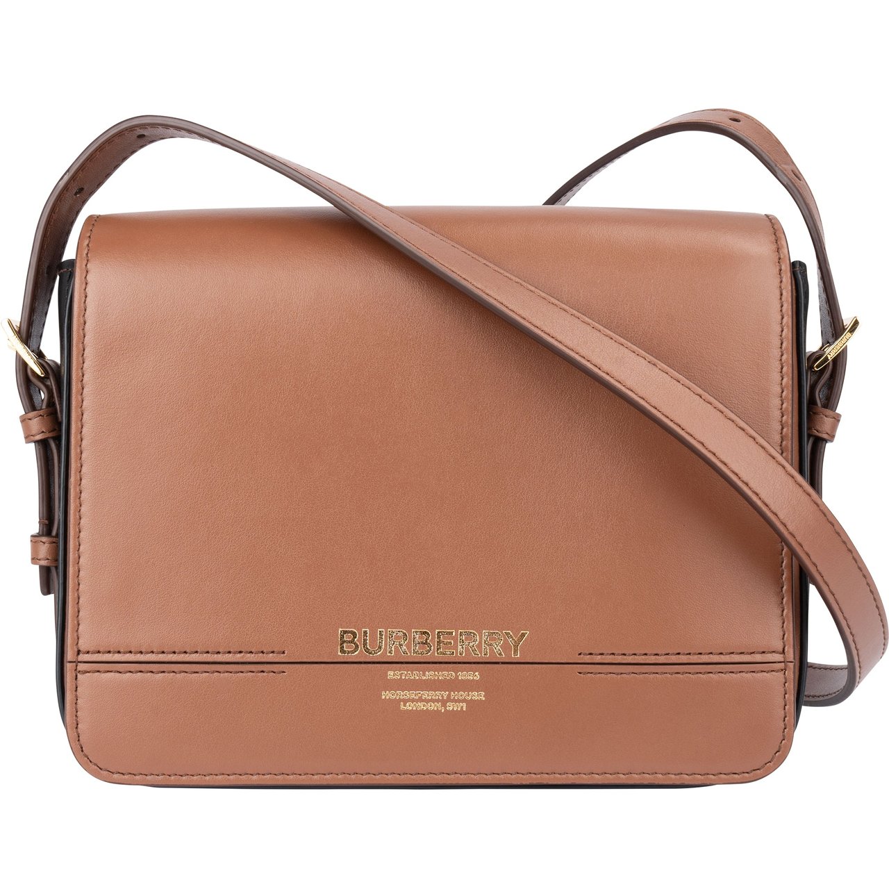 Burberry Burberry Brown Leather Grace Crossbody Bag Bruin