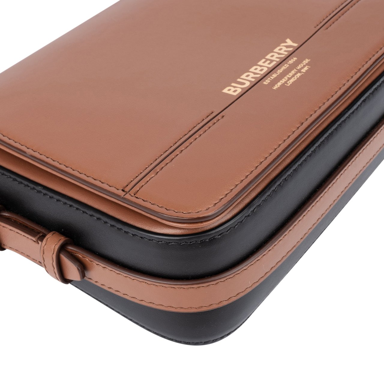 Burberry Burberry Brown Leather Grace Crossbody Bag Bruin
