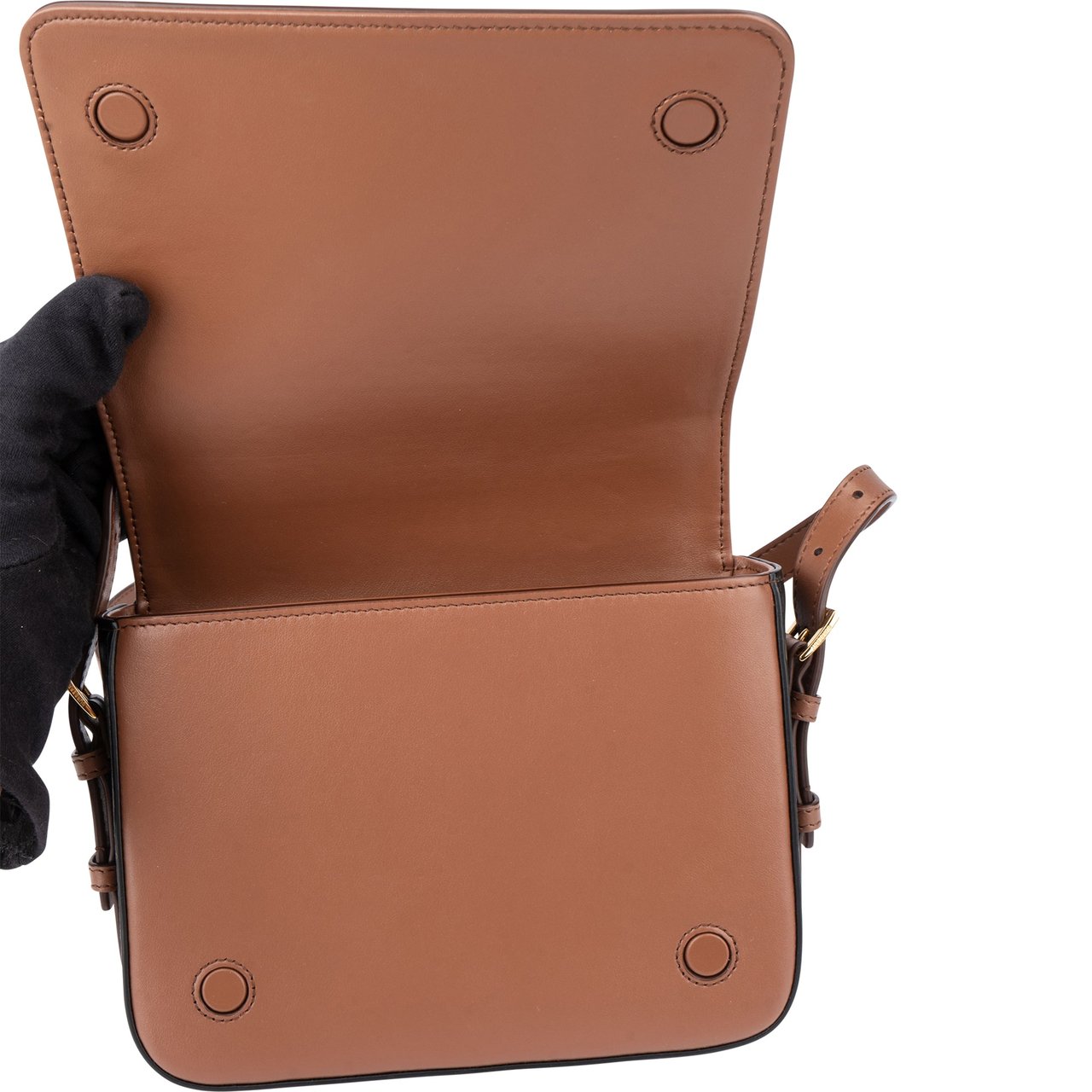 Burberry Burberry Brown Leather Grace Crossbody Bag Bruin