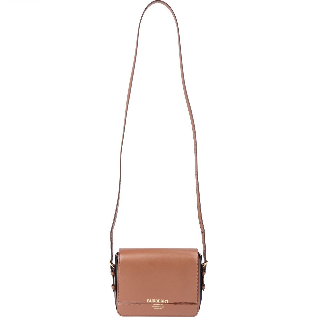 Burberry Burberry Brown Leather Grace Crossbody Bag Bruin