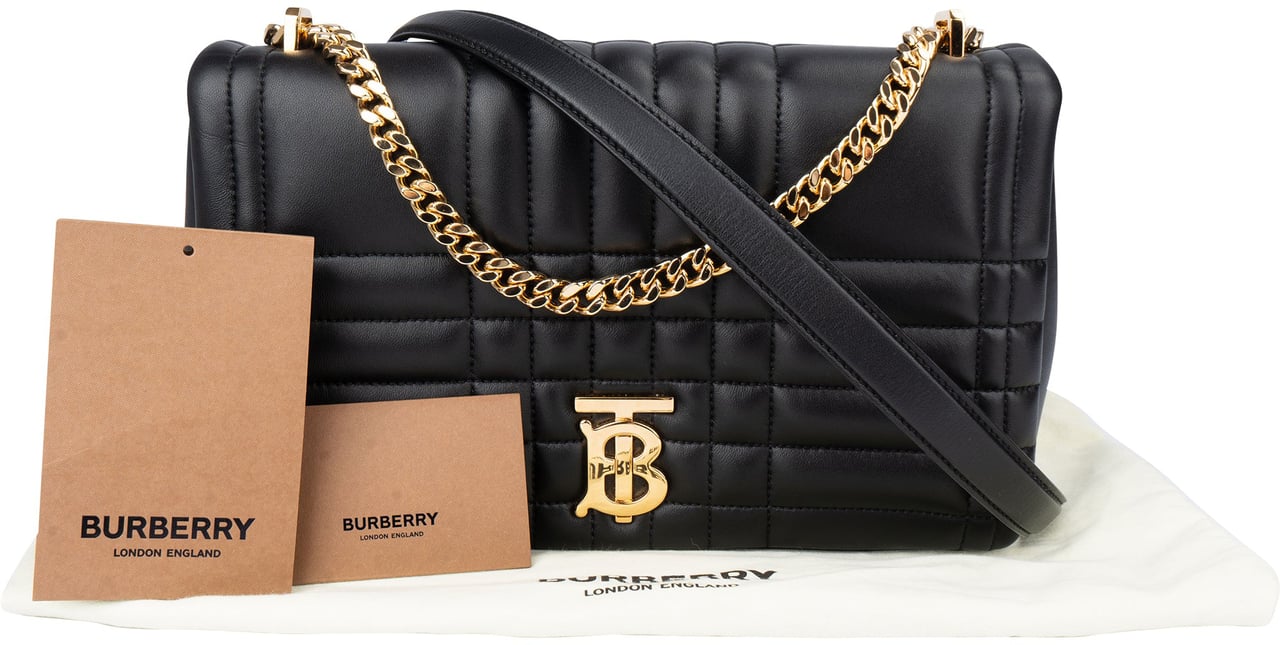 Burberry Burberry Quilted Leather Lola Crossbody Bag Zwart