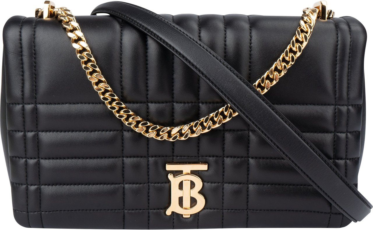 Burberry Burberry Quilted Leather Lola Crossbody Bag Zwart