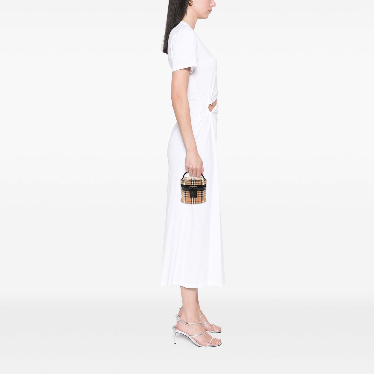 Burberry Haymarket Check Canvas Vanity Bag Bruin